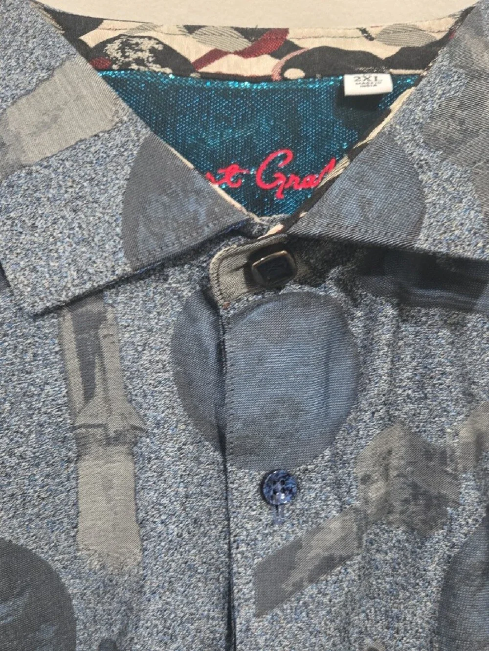 Robert Graham Blue Space & Astronaut Print Shirt Jacket